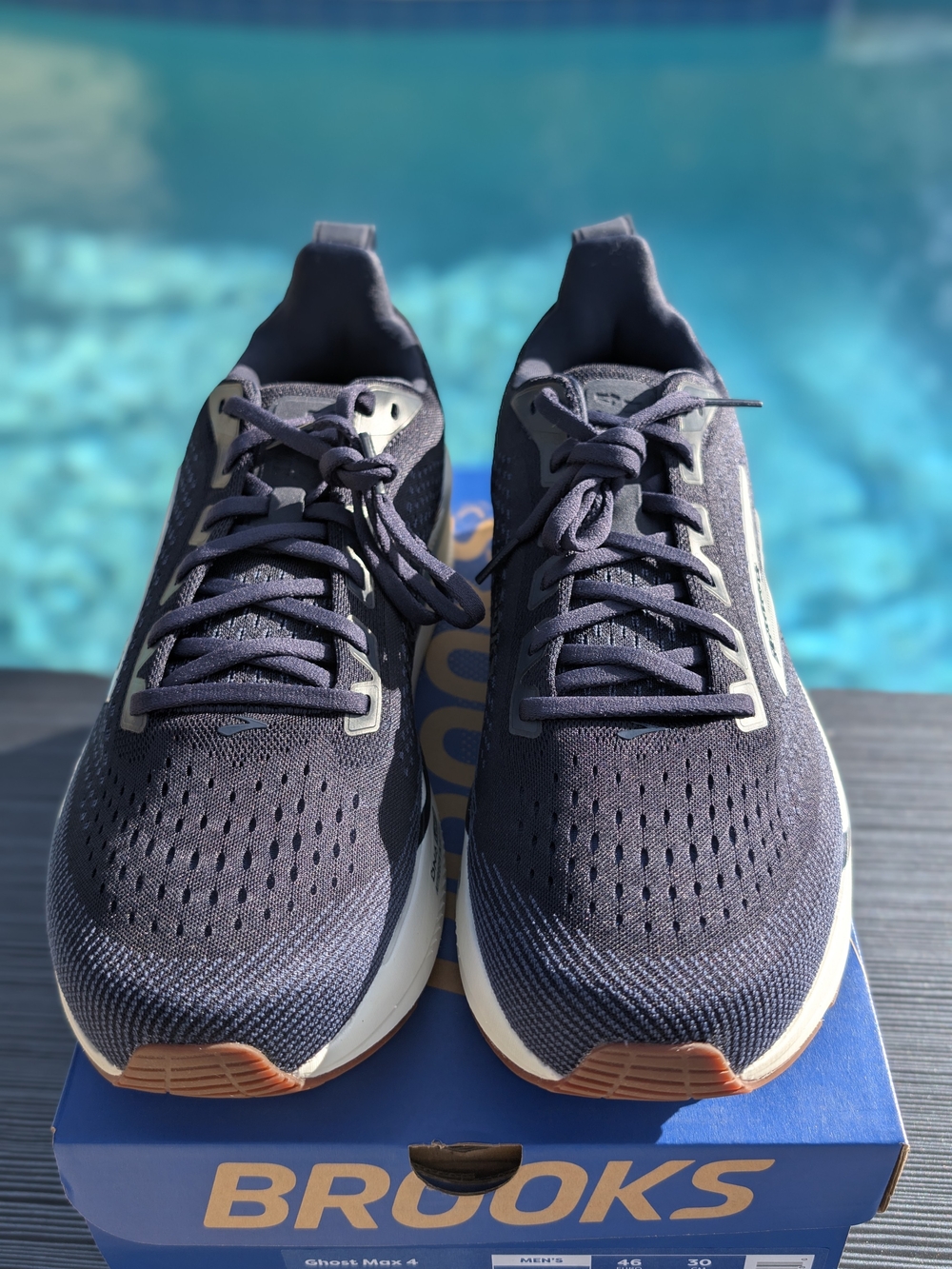Brooks Ghost Max 4 Men's Size 12 Wide(2E) Navy Biscuit Running Shoes 1104962E463 - Picture 5 of 12